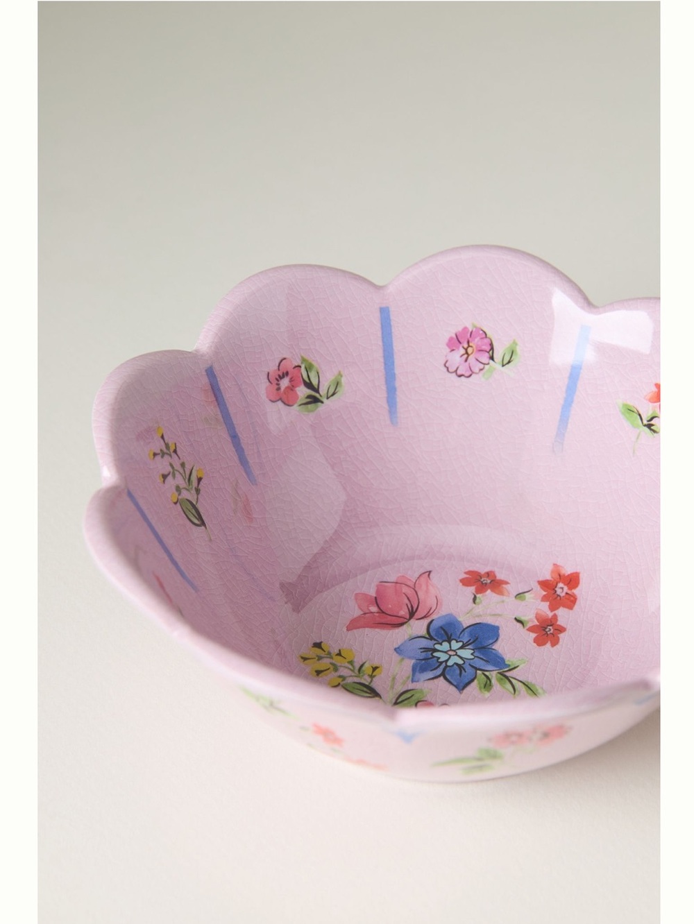Anthropologie Annette Melamine Bowls Scalloped Lilac Ice Floral Set of 4 Small - Picture 2 of 8
